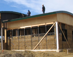 Straw bale construction